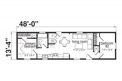 Atlantic Homes Essentials F24805 Mobile Home Floor Plan