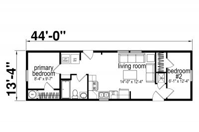 Atlantic Homes Essentials F24406 Mobile Home Floor Plan