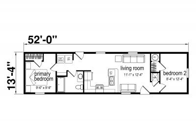 Atlantic Homes Essentials F25215 Mobile Home Floor Plan