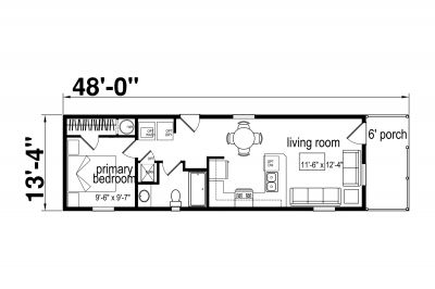 Atlantic Homes Essentials F44831 Mobile Home Floor Plan