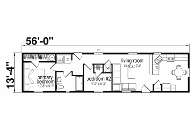 Atlantic Homes Essentials F45626 Mobile Home Floor Plan