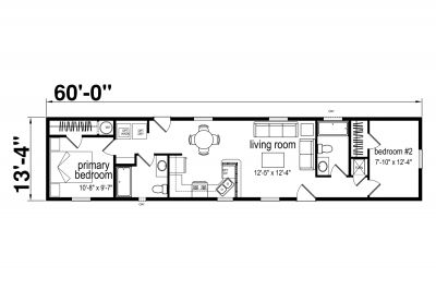 Atlantic Homes Essentials F46025 Mobile Home Floor Plan