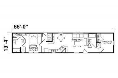 Atlantic Homes Essentials F26628 Mobile Home Floor Plan