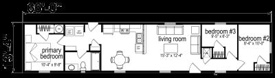 Atlantic Homes Essentials F26601 Mobile Home Floor Plan