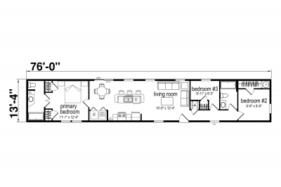 Atlantic Homes Essentials F27625 Mobile Home Floor Plan