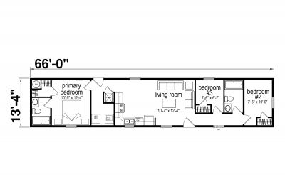 Atlantic Homes Essentials F26610 Mobile Home Floor Plan