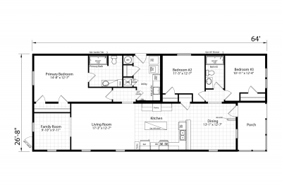 Dutch Housing Aspire 2864H32101 Mobile Home Floor Plan