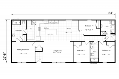 Dutch Housing Aspire 2864H42A1C Mobile Home Floor Plan