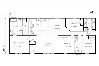 Dutch Housing Aspire 2864H32047 Mobile Home Floor Plan