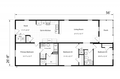 Dutch Housing Aspire 2856H32103 Mobile Home Floor Plan