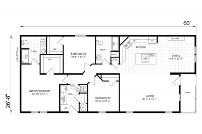 Dutch Housing Aspire 2860H32168 Mobile Home Floor Plan