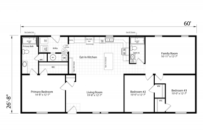 Dutch Housing Aspire 2860H32174 Mobile Home Floor Plan