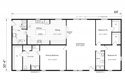 Dutch Housing Aspire 3264H32396 Mobile Home Floor Plan