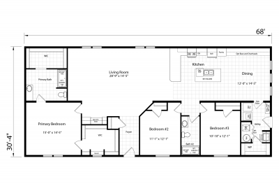 Dutch Housing Aspire 3268H32052 Mobile Home Floor Plan