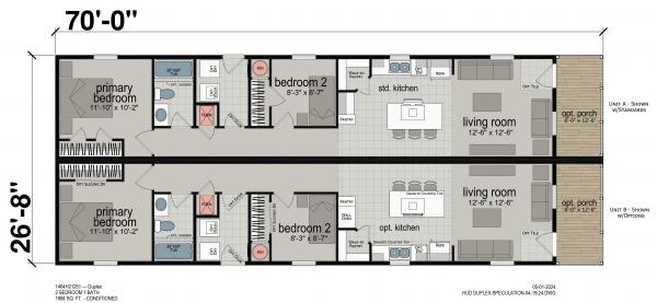 2024 Champion 395A Multi Section Duplex/Northwood Singlewide - Gray/White  Home