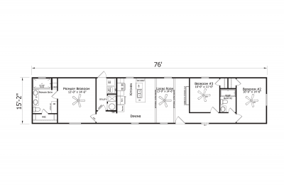 Champion Homes Homestead HS161676D Daisy Mobile Home Floor Plan