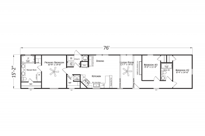 Champion Homes Homestead HS1676C Cedar Mobile Home Floor Plan