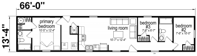 Atlantic Homes Essentials F26610 Mobile Home Floor Plan