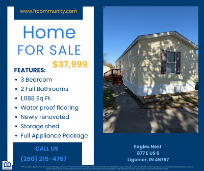 Mobile Home at 877 E Us Hwy 6 Lot 82 Ligonier, IN 46767