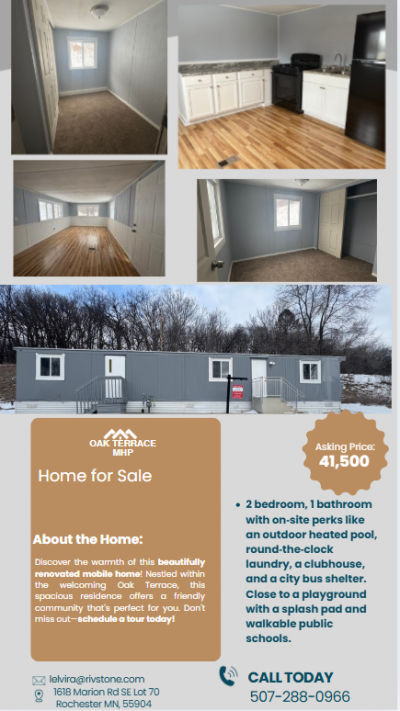 Mobile Home at 1618 Marion Rd SE Lot # 70 Rochester, MN 55904