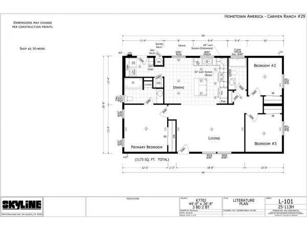 2025 Skyline Amber Cove 67 K770J Manufactured Home
