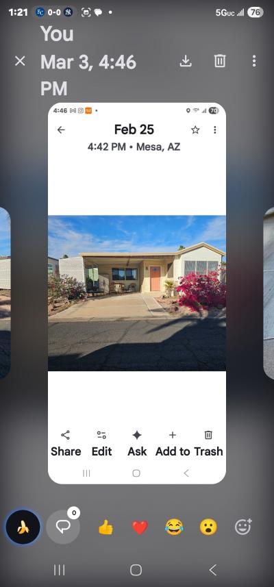 Mobile Home at 8865 E Baseline Rd, Space#1442 Mesa, AZ 85209