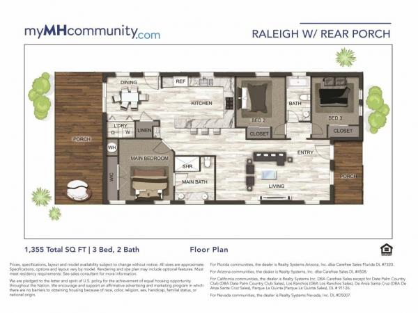 2026 CAVCO - Plant City Raleigh w/ Rear Porch - Limited Series Mobile Home