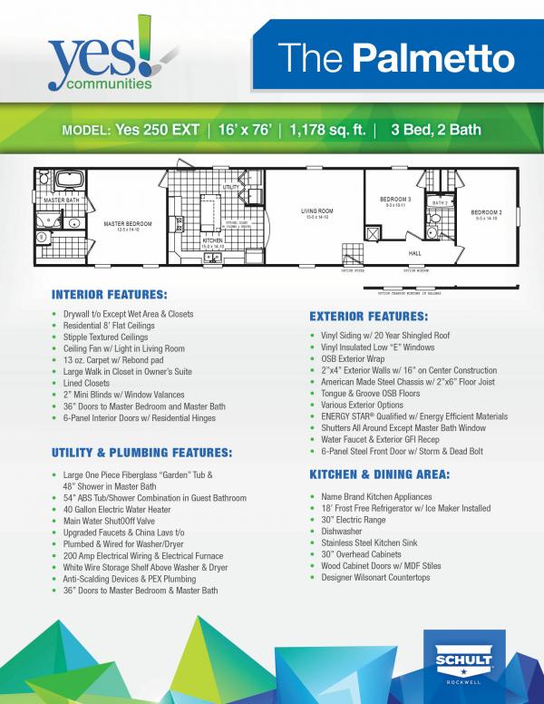 2018 Clayton Homes Inc Palmetto Mobile Home