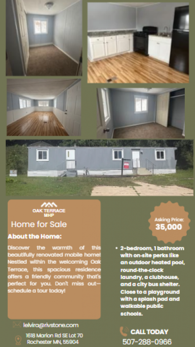 Mobile Home at 1618 Marion Rd SE Lot # 70 Rochester, MN 55904