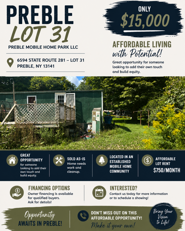 Photo 1 of 1 of home located at 6594 State Route 281 Preble, NY 13141