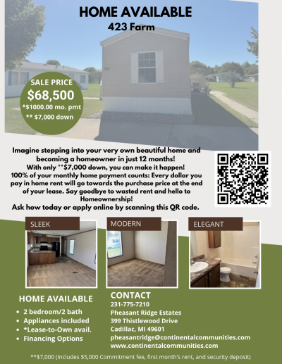 Mobile Home at 423 Farm Cadillac, MI 49601