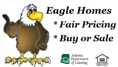 Eagle Homes AZ mobile home dealer with manufactured homes for sale in Mesa, AZ. View homes, community listings, photos, and more on MHVillage.