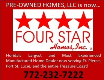 Pre-Owned Homes is now FOUR STAR HOMES mobile home dealer with manufactured homes for sale in Port Orange, FL. View homes, community listings, photos, and more on MHVillage.