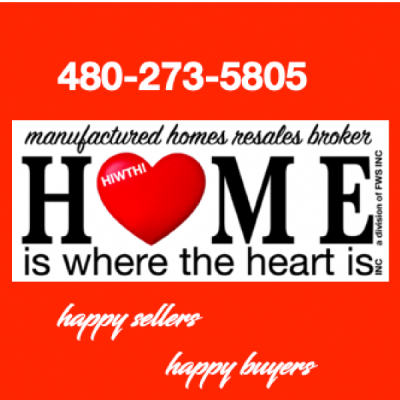 Home Is Where The Heart Is, Inc mobile home dealer with manufactured homes for sale in Apache Junction, AZ. View homes, community listings, photos, and more on MHVillage.