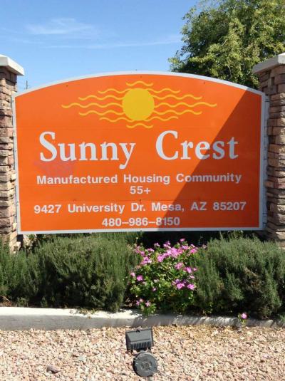 Sunny Crest MHC mobile home dealer with manufactured homes for sale in Mesa, AZ. View homes, community listings, photos, and more on MHVillage.